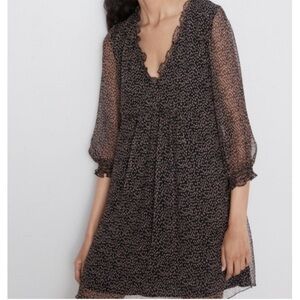 Zara Long Sleeve Mini Dress XS